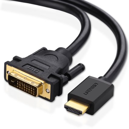 HDMI to DVI Cable, Ugreen HDMI to DVI D Cable Bi-Directional, Male to Male Gold Plated Support 1080P for HDTV, Plasma, DVD and Projector 2m 6ft