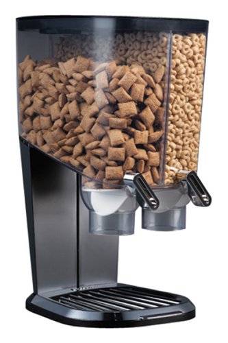 Rosseto EZ-SERV100 2-1/5-Gallon Cereal-and-Snack Dispenser, Black and Chrome
