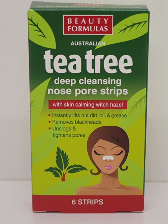 4 x Boxes of Tea Tree Cleansing Nose Pore Strips for Blackheads 4x6 strips