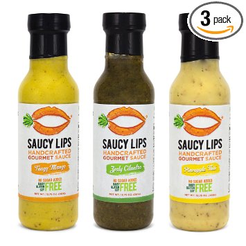 Vegan & Paleo Salad Dressings, Marinades, and Cooking Sauces by Saucy Lips - Best Selling Variety Pack - Gluten Free, Low Sodium, No MSG, Low Carb, Soy Free, Dairy Free, Nut Free(12.75 oz)(3-pack)