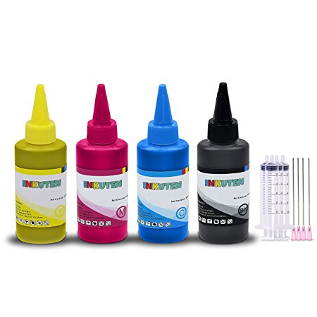 INKUTEN - Ink Cartridge Refill Kit for 702 XL T702XL (400ml) Made in the USA Compatible with WorkForce Pro WF-3720 series printer