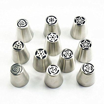 TANGCHU Russia Large Size Icing Piping Nozzles Pastry Tips Cake Sugarcraft Decorating Tool Set Of 17 Pieces
