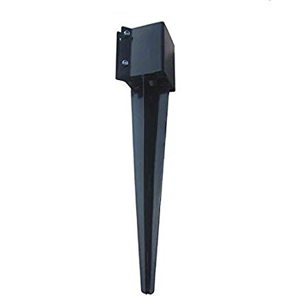 MTB Fence Post Anchor Ground Spike Metal Black Powder Coated 36"x4"x4", Pack of 1