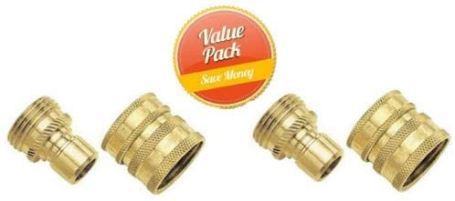 Gilmour 09QCGT 2-Piece Green Thumb Brass Quick Connector Set for Hose (2 Pack)