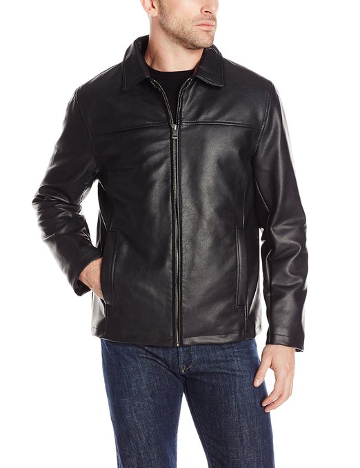 Cole Haan Signature Mens Faux-Leather Jacket