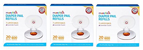 Munchkin Arm & Hammer Diaper Pail Refill Bags, 60 Count