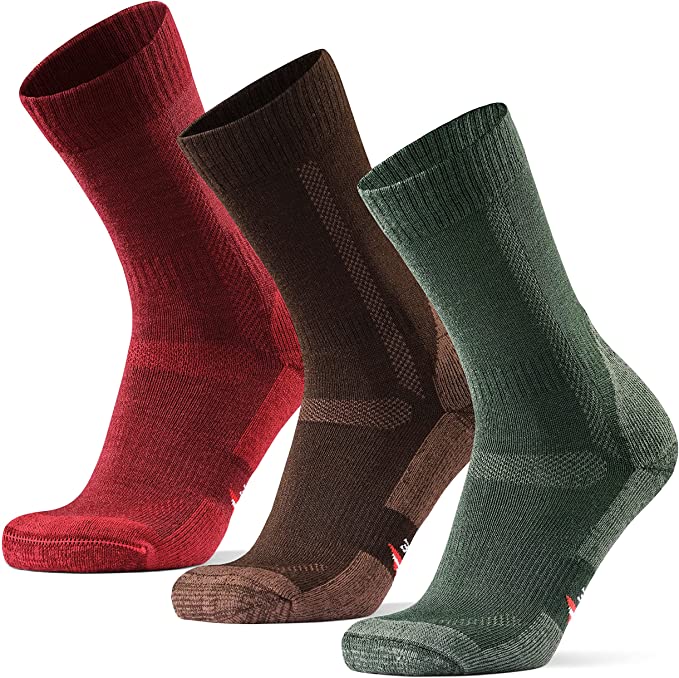 Calcetines de Marcha y Senderismo para Hombre, Mujer y Niños, Calcetines para Caminar Al Aire Libre de Lana Merina Transpirables, Anti-Rozaduras y Acolchados, Ideales Para Otoño y Invierno, Pack de 3