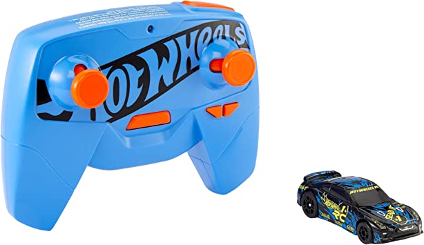 Hot Wheels RC 1:64 Scale Rechargeable Radio-Controlled Racing Cars for Onor Off-Track Play, Includes Car, Controller & Adapter for Kids 5 Years Old & Up