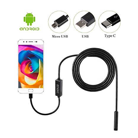 Shekar 7mm Android Endoscope 2 in 1 USB/Micro USB Borescope Inspection Camera Waterproof for Smartphone Tablet with OTG and UVC Function and PC Laptop-3.5m