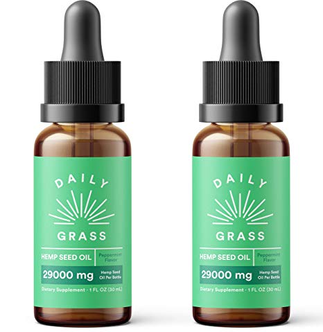 (2-Pack) Pure Hemp Oil Extract for Pain & Stress Relief - 29000mg of Organic Hemp Extract - Grown & Made in USA - 100% Natural Tincture Hemp Drops for Humans & Dogs - Helps with Sleep, Skin & Hair