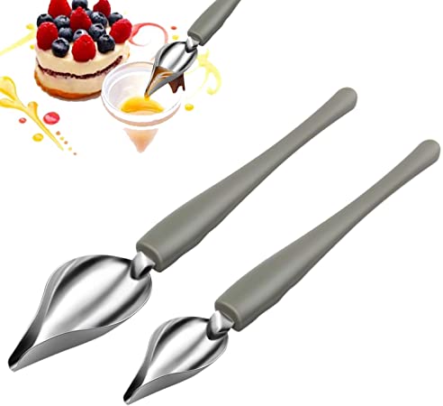 Culinary Precision Drawing Decorating Spoon Set, 2Pcs Saucier Drizzle Spoons,Professional DIY Chocolate Spoon Filter Spoons,Plating Decorating Pencil Spoon for Decorative Plates, Cake, Coffee