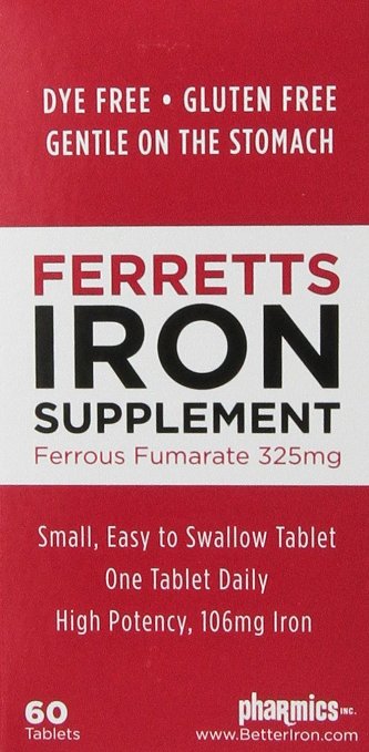 Ferretts Tablets Iron Supplement 325 mg Ferrous Fumarate