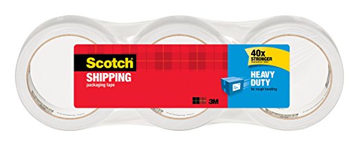 Scotch Heavy Duty Shipping Packaging Tape, 1.88 Inches x 54.6 Yards, 3 Rolls (3850-3)