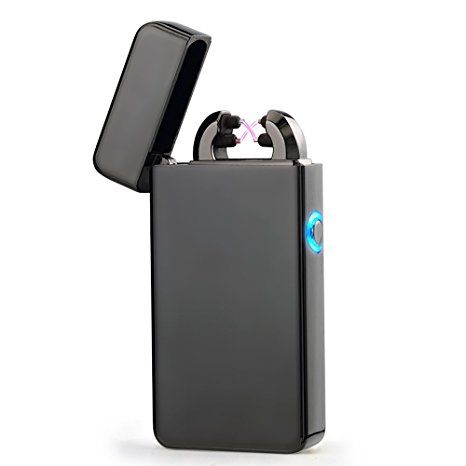 EasyJoy Dual Arc Beam Rechargeable USB Lighter Including a Gift Box