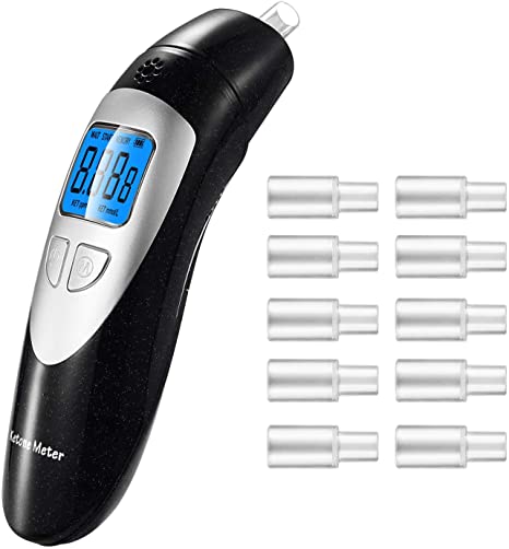 Digital Ketone Breath Meter with 10 Mouthpieces, Ketone Breath Meter