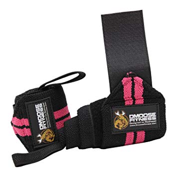 DMoose Fitness Wrist Wraps – Premium Quality, Strong Fastening Straps, Thumb Loops, Double Stitching – Maximize Your Weightlifting, Powerlifting, Bodybuilding, Strength Training & CrossFit Workouts with Durable Wrist Support Brace - For Men & Women - Lifetime Warranty