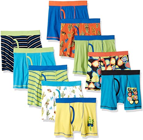 Amazon Brand - Spotted Zebra Boys' 10-Pack Boxer Brief Underwear