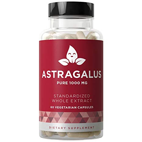 Astragalus Pure 1000 MG - Fast-Acting Strength, Healthy Immune Function, Physical Wellness for Seasonal Protection - Full-Spectrum & Standardized - 60 Vegetarian Soft Capsules