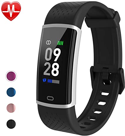 Fitness Watch Activity Tracker with Heart Rate Monitor - Slim Waterproof Smart Watch with Sleep Monitor, Step&Calorie Counter, Pedometer, Call/SNS Remind for Women Men Kids