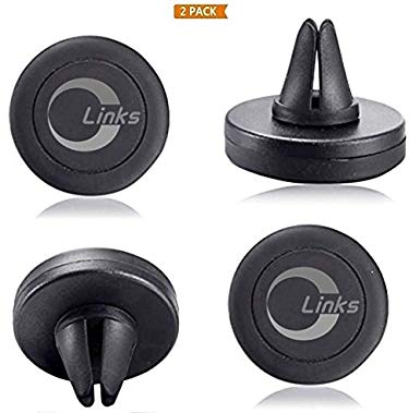 Cell Phone Holder for Car Air Vents, Links QuadMag Air Vent Magnetic Car Mount Phone Holder (2 Mounts and 4 Metal Plates)