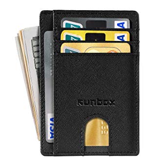 Slim Minimalist Front Pocket RFID Blocking Leather Wallets for Men