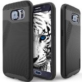 Galaxy S6 case Caseology Wavelength Series Black  Black Textured Pattern Grip Cover Shock Proof Samsung Galaxy S6 case