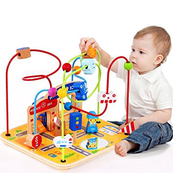 Large Wooden Bead Maze First Toddlers Learning Toy Activity Center Educational Toys for Baby (activity center)