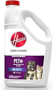 Hoover Oxy Pet Urine & Stain Eliminator Carpet Cleaning Shampoo, Concentrated Machine Cleaner Solution, 116 fl oz Formula, White, AH31938