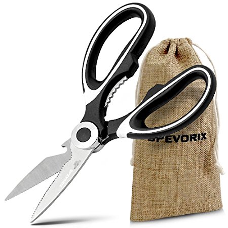 SPEVORIX Heavy Duty Kitchen Shears Stainless Steel Multi-purpose Scissors with Cycle Use Cloth Bag