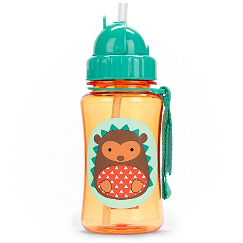 Skip Hop Zoo Straw Bottle, Holds 12 oz, Hudson Hedgehog