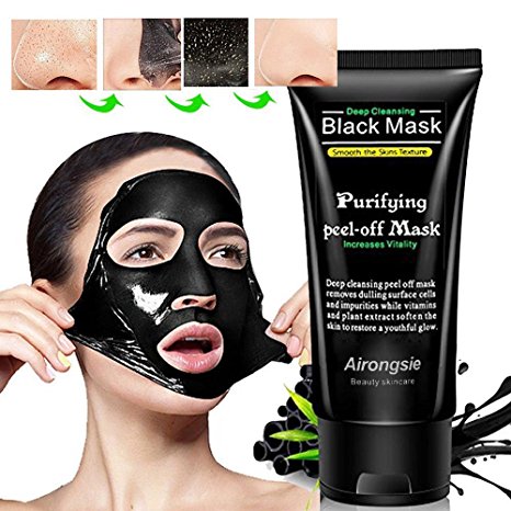 2018 Deep Cleansing Purifying Blackheads and Acne Peel-off Mask Black Mud Face Mask 50g by TOPUNDER