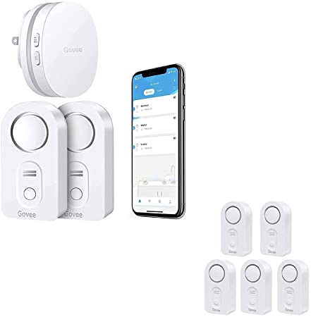 Govee Water Detectors 5 Pack Bundle with WiFi Water Sensor 2 Pack, 100dB Adjustable Alarm and Smartphone App Notifications, Water Leak and Drip Alerts by Email, Water Detector for Home Bedrooms