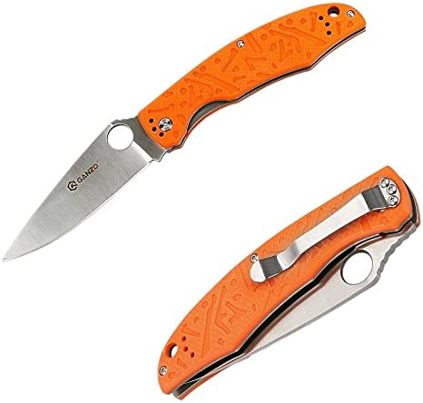 Ganzo Firebird G7321-OR Folding Pocket Knife 440C Stainless Steel Blade G10 Handle with Clip Camping Fishing Hunting Outdoor EDC Knife (Orange)