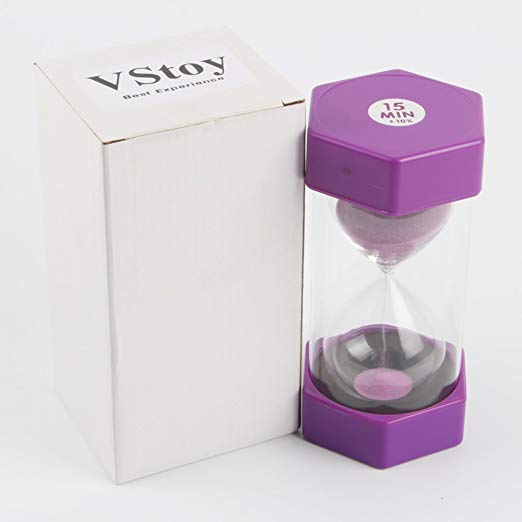 VStoy Security Fashion Hourglass Sand Timer (Purple 15 Minutes)