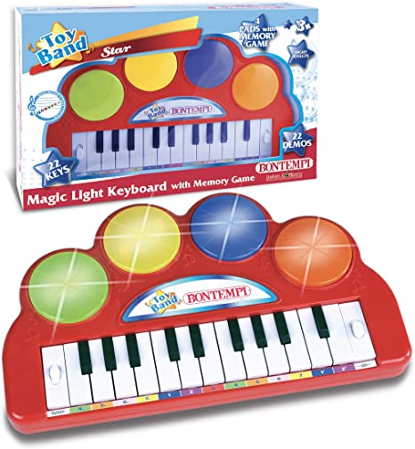 Bontempi Toy Electronic Keyboards (Magic Light Keyboard- Red)