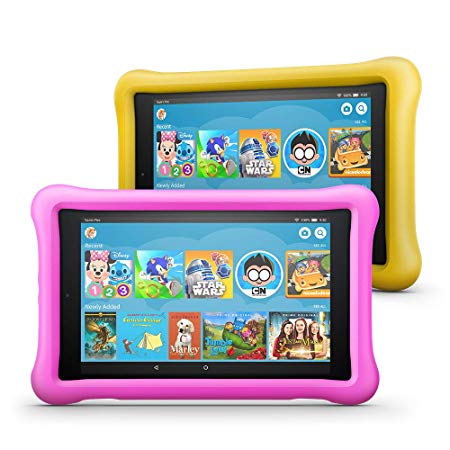 All-New Fire HD 8 Kids Edition Tablet 2-Pack, 8" HD Display, 32 GB, Kid-Proof Case - Pink/Yellow
