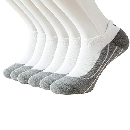 Feetalk Odor Resistant Cushioned Ankle Tab Sock 6 Pack Running Arch Support - Performance Athletic Low Cut No Show Socks