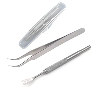 ideanovo Tick Remover Kit - Stainless Steel Tick Remover   Tweezers for Pets Dog, Cat and Humans