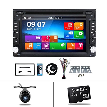 Navigation Seller- Privileged Sale 6.2"HD Touch Screen GPS Navigation In-Dash Double Din WIN 8 UI Vehicle Car Dvd Player Stereo Reciver with Bluetooth USB & IPOD