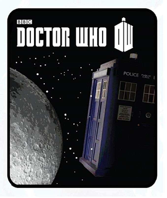 Doctor Who "Tardis Moon" Comfy Fleece Blanket Throw 50x60"