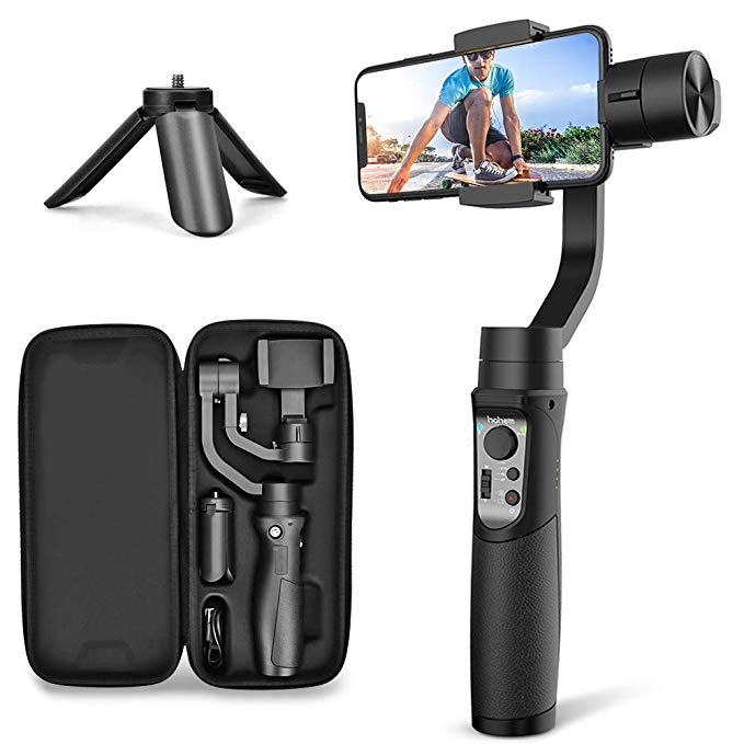 3-Axis GIMBAL STABILIZER FOR SMARTPHONE - Hohem Mobile Gimbal for iPhone Handheld with Face Object Tracking Motion Time-Lapse APP Control for iPhone/Samsung/Huawei,iOS 9.0/Android 8.0 System & Above