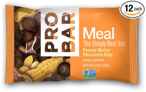 ProBar Meal Bar - Peanut Butter Chocolate Chip - Certified Organic - 12 Pack 3 Ounce