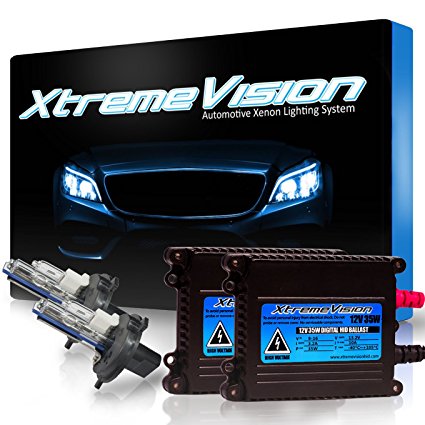 XtremeVision® 35W HID Xenon Conversion Kit with Premium Slim Ballast - H4 / 9003 6000K - Light Blue - 2 Year Warranty