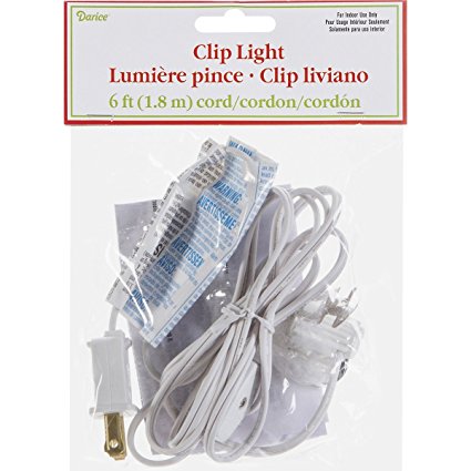 Darice 6402 Accessory Cord with 1 Lights, 6-Feet, White