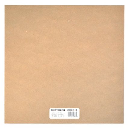 Grafix Medium Weight Chipboard Sheets, 12-Inch by 12-Inch, Natural, 25-Pack