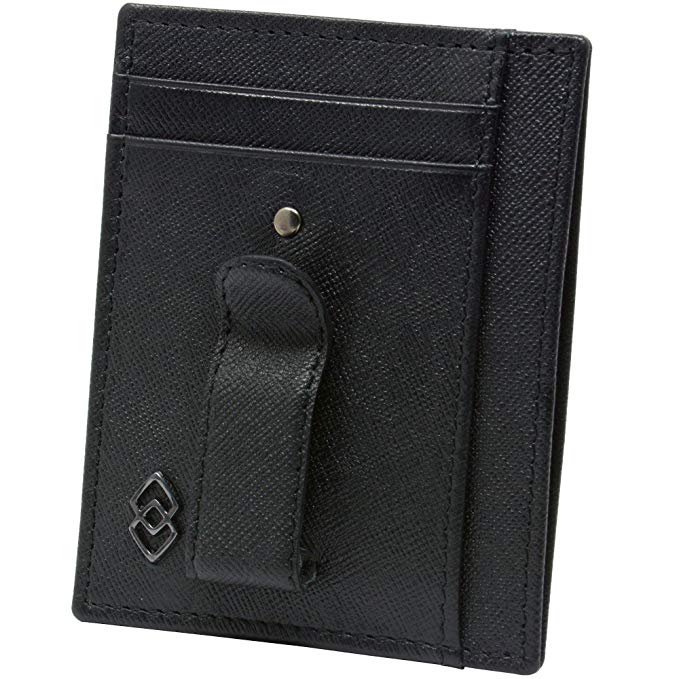 Alpine Swiss Double Diamond Mens RFID Money Clip Front Pocket Wallet