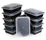 ChefLand Microwavable Food Container with Lid Bento Box Black 10-Pack