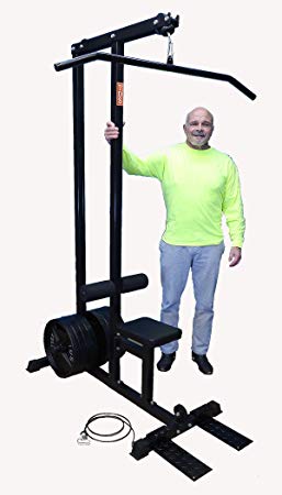 TDS 600lb Rated LAT/Row Machine for Standard Plates with Deluxe seat, Covered Foam Knee Holders,