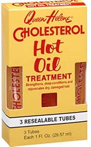 Queen Helene Cholesterol Hot Oil Treatment in Resealable Tubes, 3-1 fl oz (29.57 ml) tubes