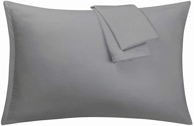 uxcell 2 Pack Pillow Cases Soft 1800 Series Microfiber Pillowcases Set with Zipper King(20"x36") Deep Grey